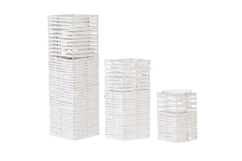 Ljusstakar Beliani Marola set om 3 White, undefined