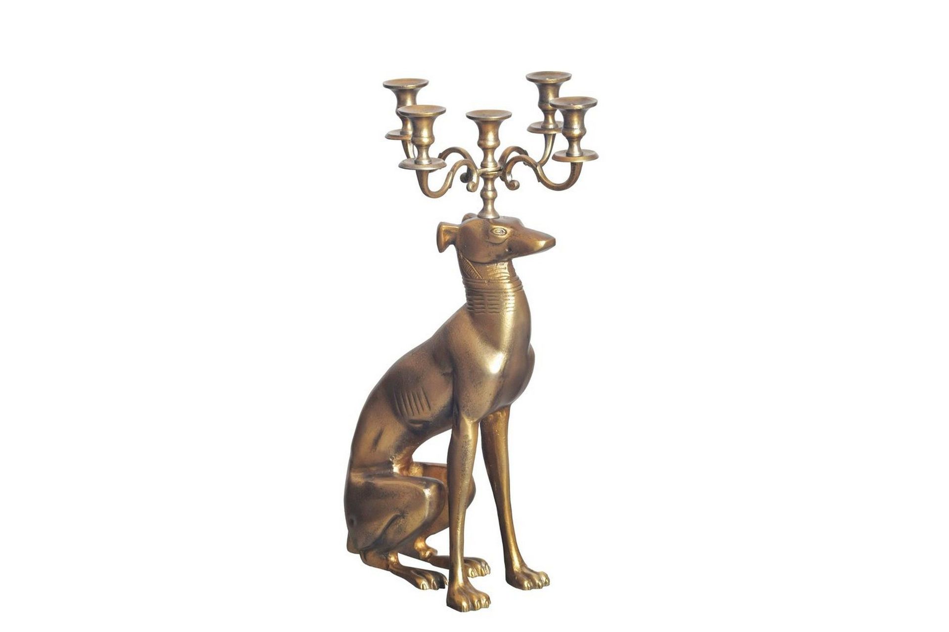 Dekorativ figur Wohnling Lysestake Greyhound Aluminium Moderne -