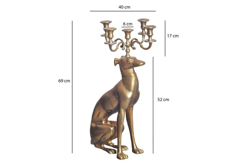 Dekorativ figur Wohnling Lysestake Greyhound Aluminium Moderne - Innredning - Lys & dufter - Lysestaker og lykter