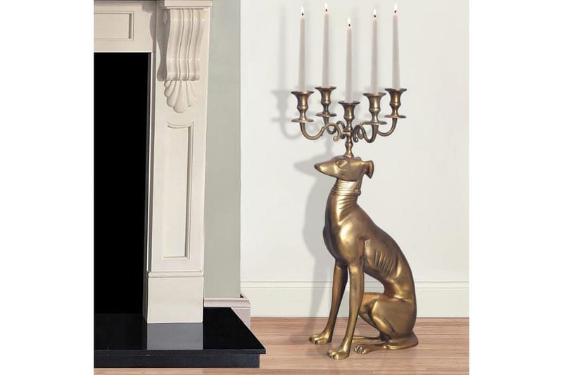 Dekorativ figur Wohnling Lysestake Greyhound Aluminium Moderne - Innredning - Lys & dufter - Lysestaker og lykter