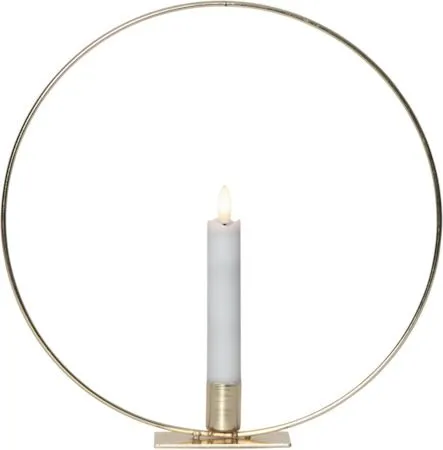 Flamme Ring innendørsdekorasjon 28,5 cm, messing/hvit