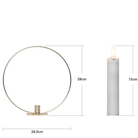Flamme Ring innendørsdekorasjon 28,5 cm - messing/hvit - Innredning - Lys & dufter - Lysestaker og lykter - Kandelaber & lysestake bord