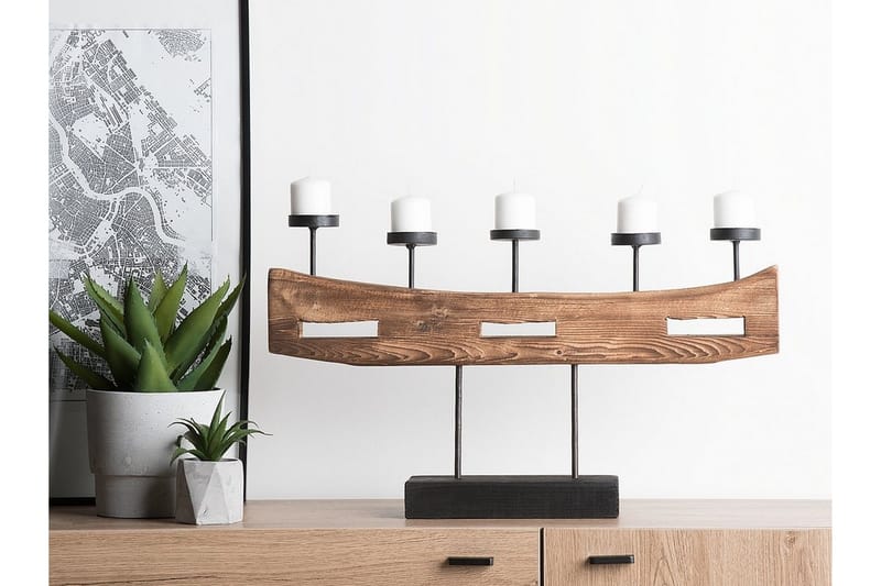 Guatemala Lysestake 36 cm - Tre / Natur - Innredning - Lys & dufter - Lysestaker og lykter - Kandelaber & lysestake bord