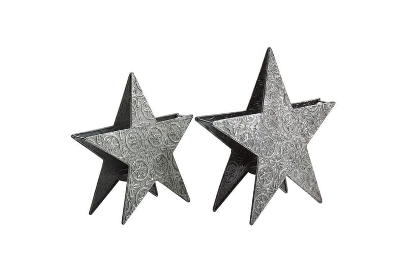 Ljusstakar Beliani Tornio set om 2 Silver - Innredning - Lys & dufter - Lysestaker og lykter - Kandelaber & lysestake bord