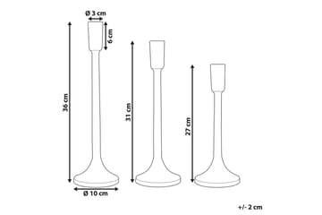 Ljusstakar Beliani Zimbabwe set om 3 GOLD - Innredning - Lys & dufter - Lysestaker og lykter - Kandelaber & lysestake bord