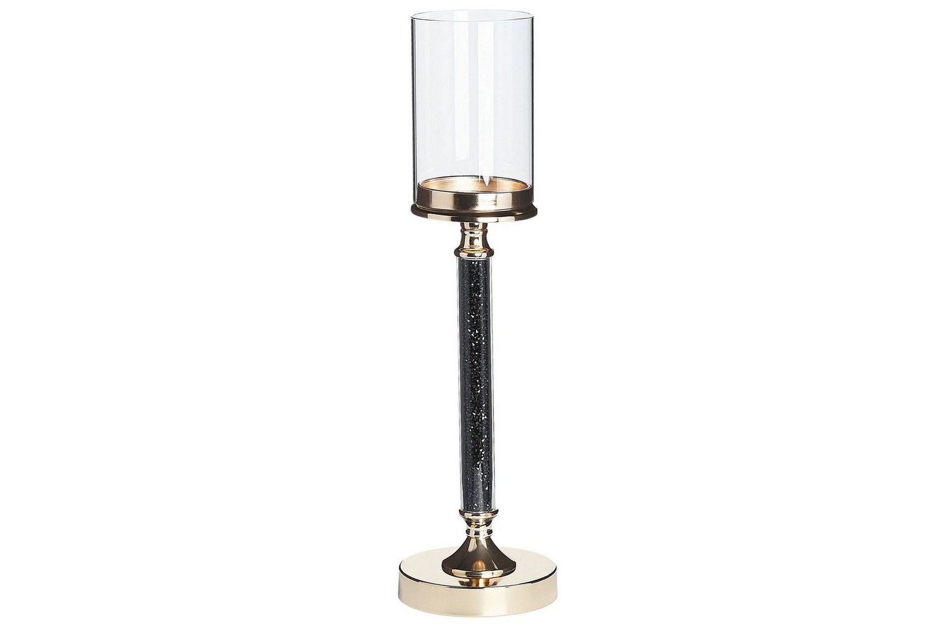 Ljusstake Beliani Abbeville Guld, 13x13x48 cm Black\|\|GOLD -