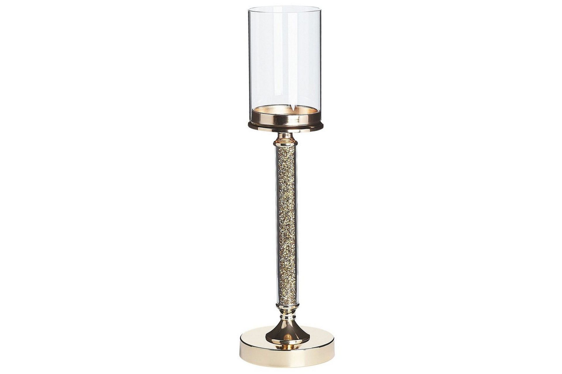 Ljusstake Beliani Abbeville Guld, 13x13x48 cm GOLD -