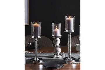 Ljusstake Beliani Abbeville Guld, 13x13x48 cm Silver - Innredning - Lys & dufter - Lysestaker og lykter - Kandelaber & lysestake bord