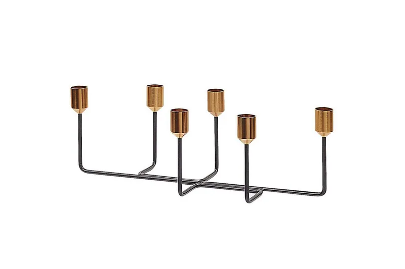 Ljusstake Beliani Bangka Black||GOLD