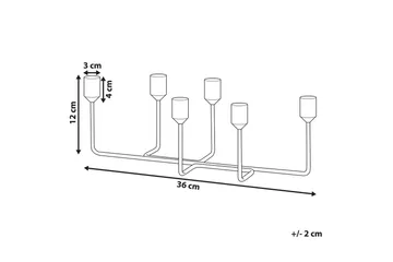 Ljusstake Beliani Bangka Black||GOLD - Innredning - Lys & dufter - Lysestaker og lykter - Kandelaber & lysestake bord
