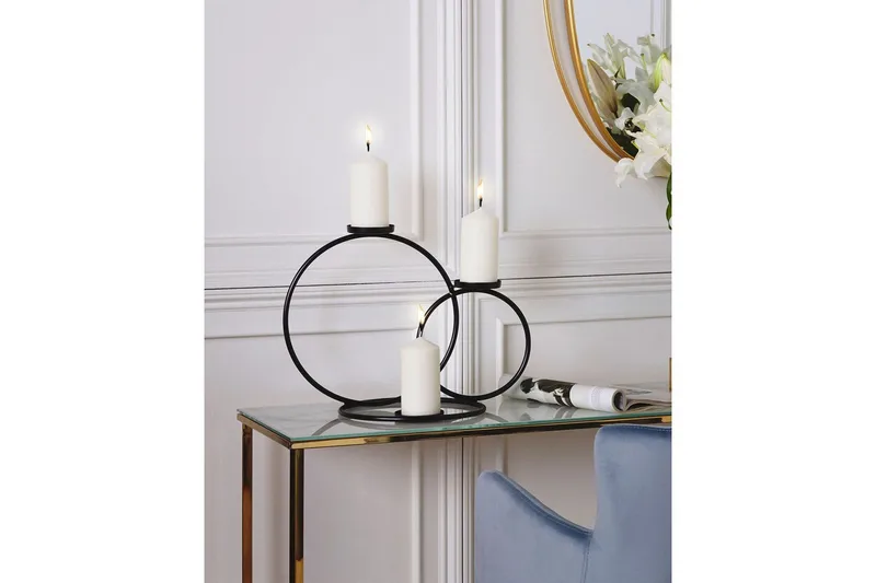 Ljusstake Beliani Cakung Black - Innredning - Lys & dufter - Lysestaker og lykter - Kandelaber & lysestake bord