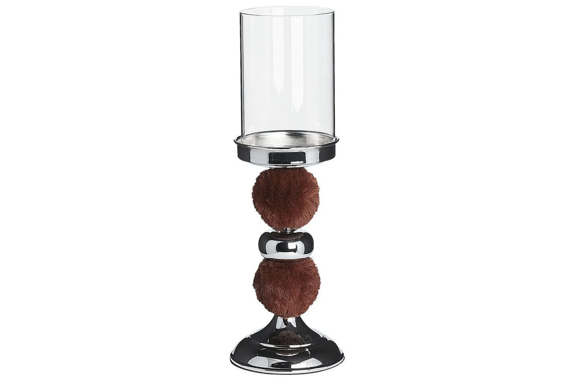 Ljusstake Beliani Padre Silver\|\|Brown -
