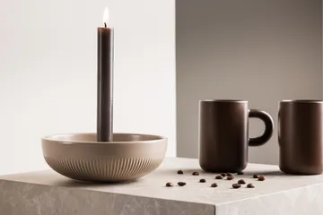Posh Lysestake 18x6 cm - Beige - Innredning - Lys & dufter - Lysestaker og lykter - Kandelaber & lysestake bord