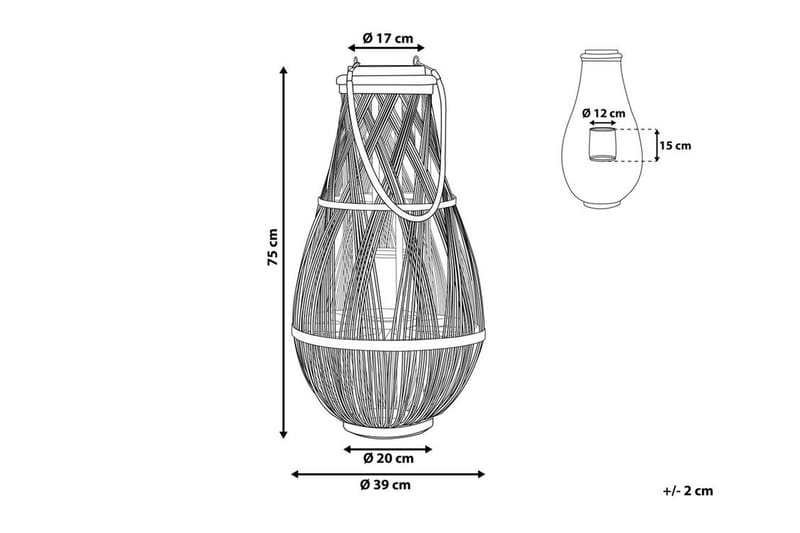 Tonga Lykt 39 cm - Svart - Lysestaker og lykter - Dekorasjon