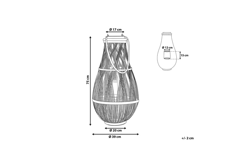 Tonga Lykt 39 cm - Svart - Lysestaker og lykter - Dekorasjon