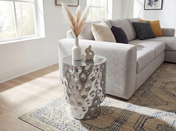 Melnor rundt sidebord 36 cm i aluminium - Sølv - Innredning - Lys & dufter - Lysestaker og lykter