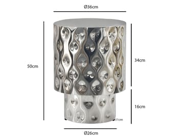 Melnor rundt sidebord 36 cm i aluminium - Sølv - Innredning - Lys & dufter - Lysestaker og lykter