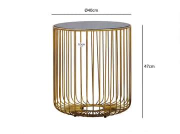 Nevran rundt sidebord 40 cm i glass og metall - Gull - Innredning - Lys & dufter - Lysestaker og lykter