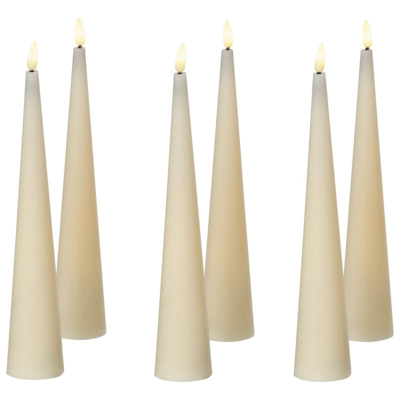 Hvit LED-lys Aurum Sett med 6