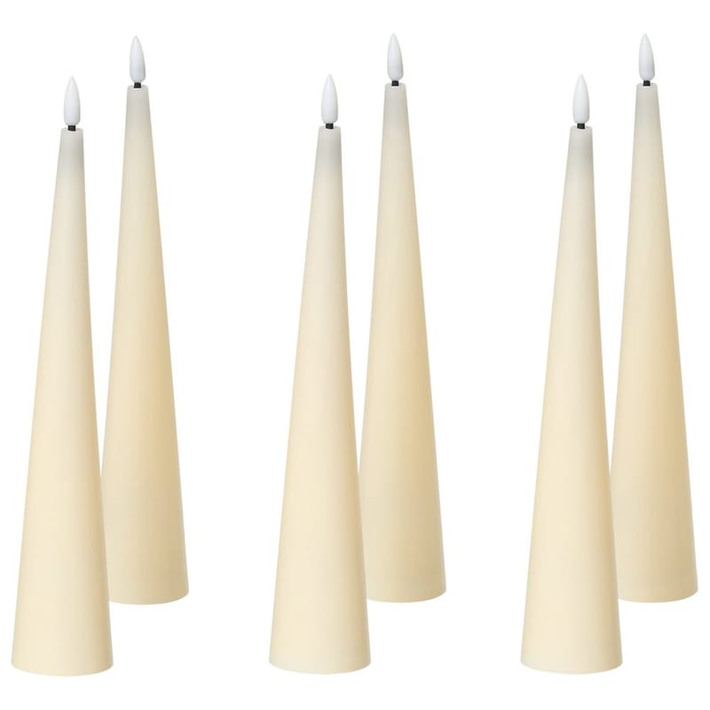 LED-lys Aurum Sett med 6 - Hvit - Innredning - Lys & dufter - Stearinlys - Kronelys & antikklys