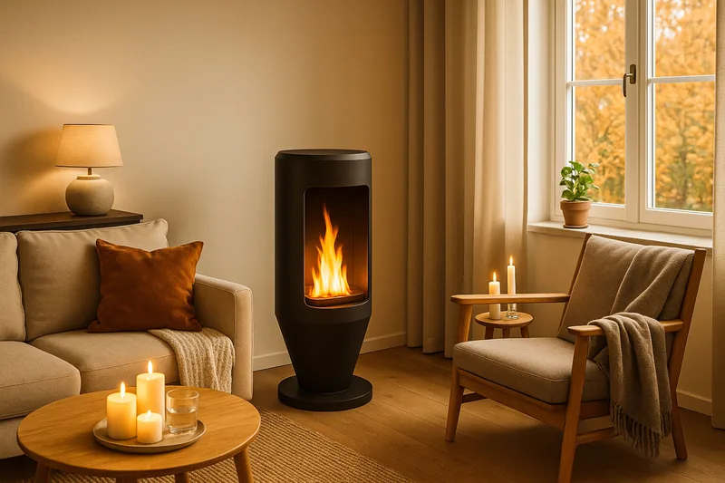 Corbo Frittstående Rund Etanolpeis 83x40x40 cm i Stål - Svart - Innredning - Peis - Peis uten pipe - Biopeis