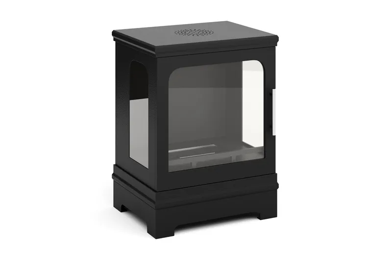 Corbo Liten Frittstående Rektangulær Etanolpeis 59x35x45 cm i Stål og Glass, Svart