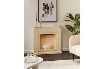 Elektrisk eldstad Beliani Sahara Beige||White - Innredning - Peis - Peis uten pipe - El-peiser