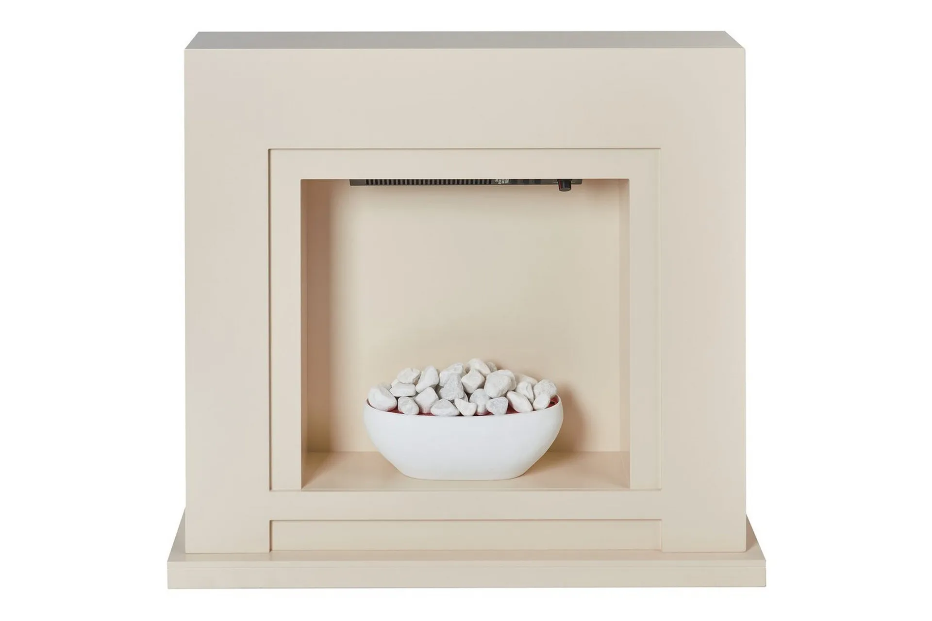 Elektrisk eldstad Beliani Sahara Beige\|\|White -