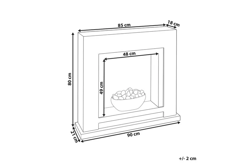 Elektrisk eldstad Beliani Sahara Beige||White - Innredning - Peis - Peis uten pipe - El-peiser