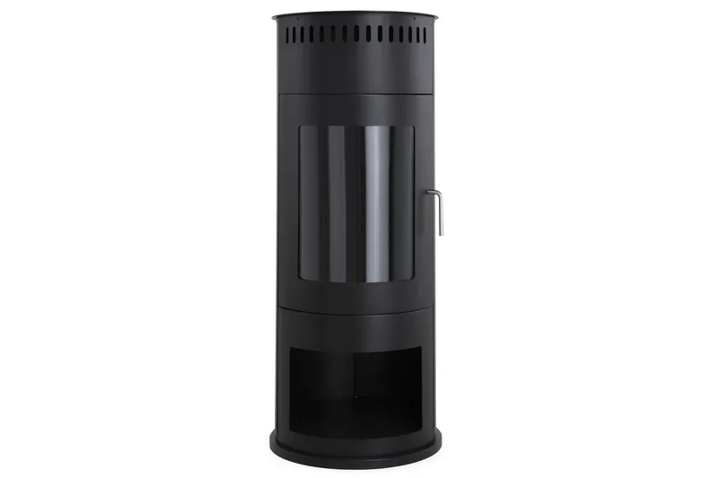 Corbo Frittstående Rund Etanolpeis 112x45x45 cm i glass og rustfritt stål - Svart - Innredning - Peis - Peis uten pipe - Biopeis