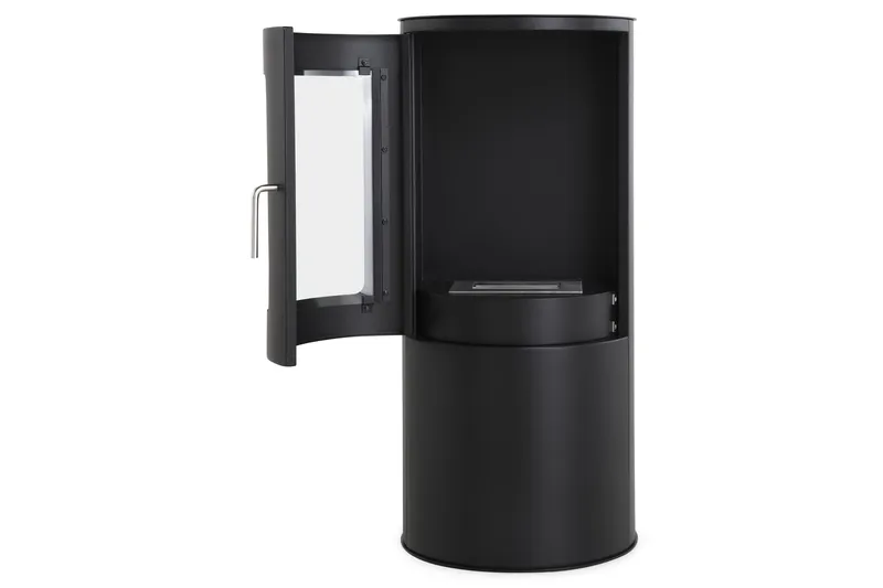 Corbo Frittstående Rund Etanolpeis 96x44x30 cm i Stål og glass - Svart - Innredning - Peis - Peis uten pipe - Biopeis