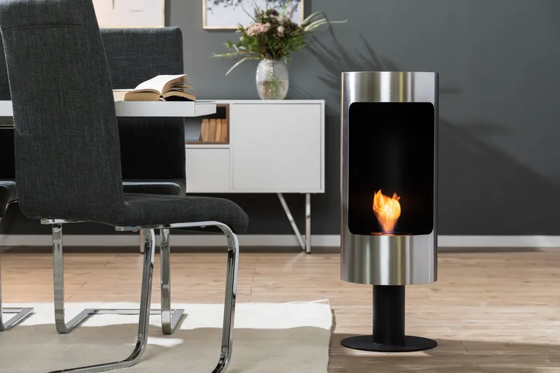 Plaza Frittstående Etanolpeis 84x30x30 cm i Rustfritt stål - Svart - Innredning - Peis - Peis uten pipe - Biopeis