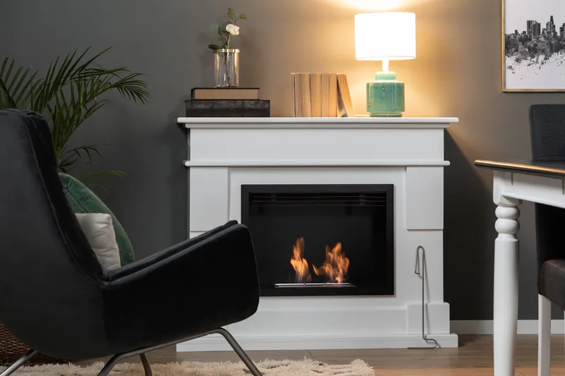 Route Peis Bioetanol Frittstående MDF - Hvit/Svart/Rustfritt Stål - Innredning - Peis - Peis uten pipe - Biopeis