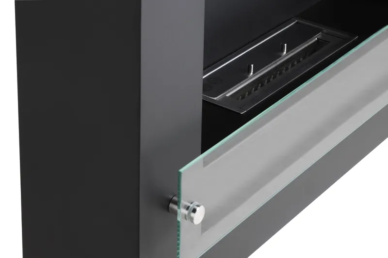 Vitalis Peis Bioetanol Vegghengt - Svart/Rustfritt Stål/Glass - Innredning - Peis - Peis uten pipe - Biopeis