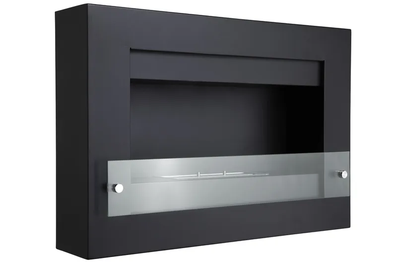 Vitalis Peis Bioetanol Vegghengt - Svart/Rustfritt Stål/Glass - Innredning - Peis - Peis uten pipe - Biopeis