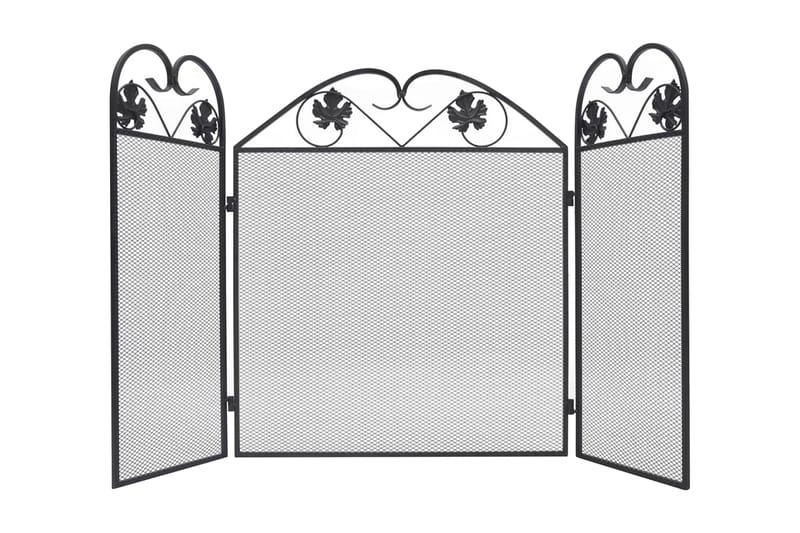 Gnistfanger 3-panels jern svart - Innredning - Peis - Tillbehør peiser
