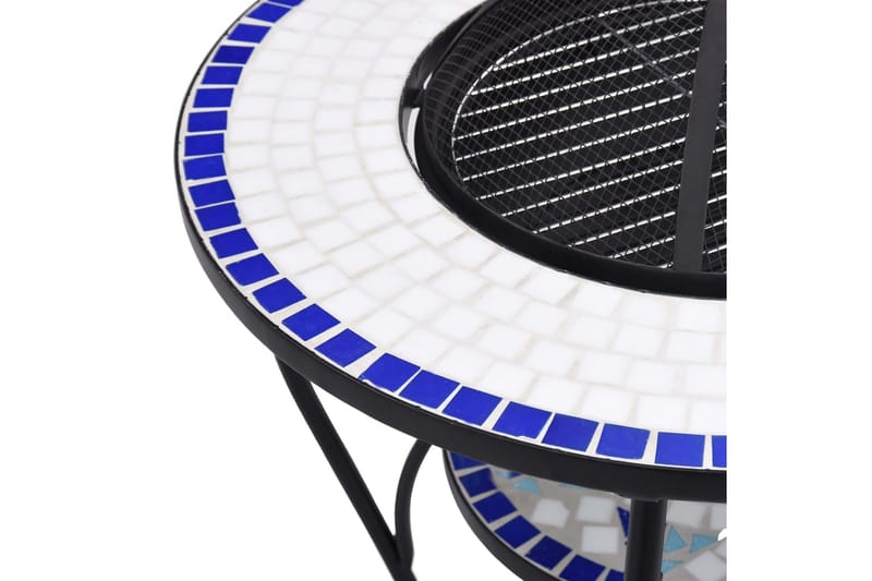 Bålfatbord mosaikk blå og hvit 68 cm keramikk - Utepeis & ildsted