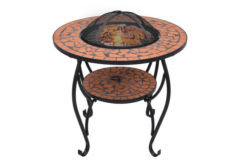 Bålfatbord mosaikk terrakotta 68 cm keramikk - Innredning - Peis - Utepeis & ildsted