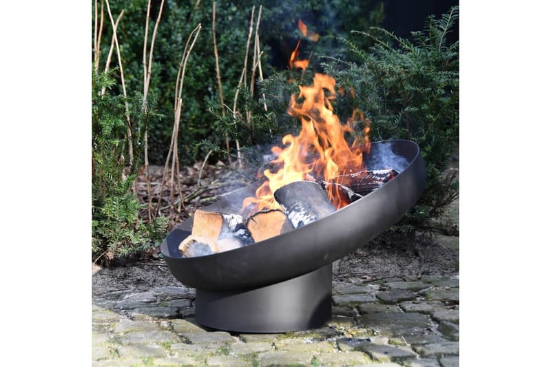 Esschert Design Bålfat skrått svart stål FF402 - Innredning - Peis - Utepeis & ildsted