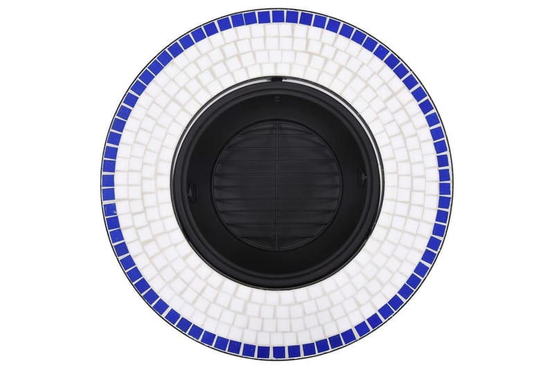 Mosaikkbålfat blå og hvit 68 cm keramikk - Blå - Innredning - Peis - Utepeis & ildsted