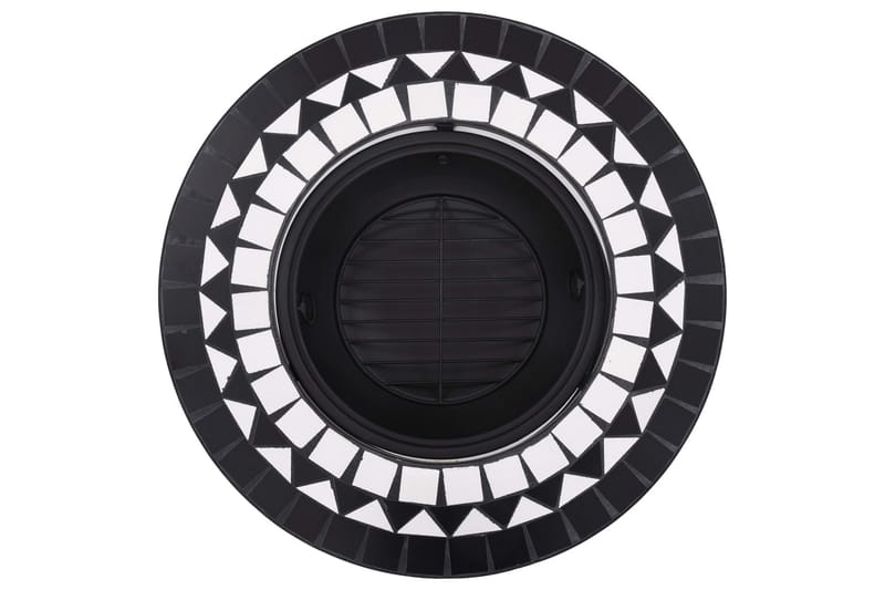 Mosaikkbålfat svart og hvit 68 cm keramikk - Svart - Utepeis & ildsted