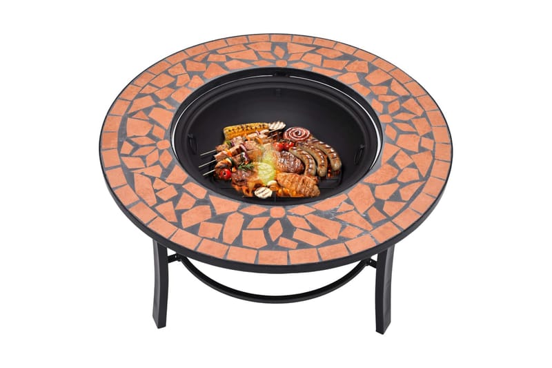 Mosaikkbålfat terrakotta 68 cm keramikk - Brun - Innredning - Peis - Utepeis & ildsted