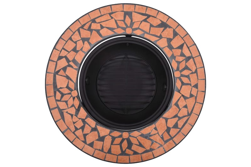 Mosaikkbålfat terrakotta 68 cm keramikk - Brun - Innredning - Peis - Utepeis & ildsted