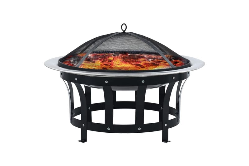 Utendørs bålfat med grill rustfritt stål 76 cm - Innredning - Peis - Utepeis & ildsted