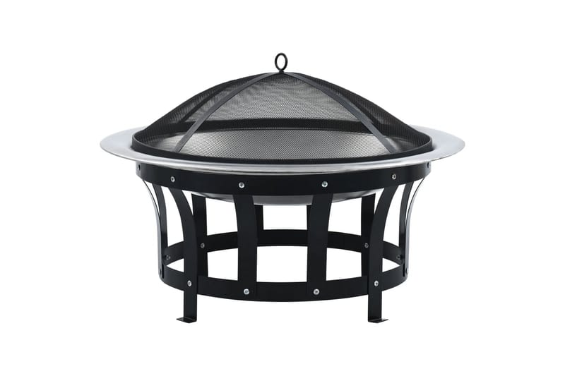 Utendørs bålfat med grill rustfritt stål 76 cm - Innredning - Peis - Utepeis & ildsted