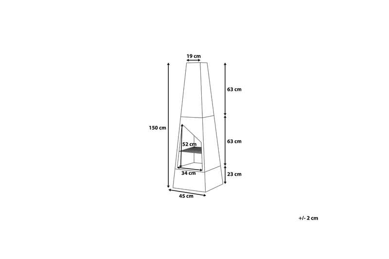 Yate Eldstad 45 | 45 | 150 cm - Svart - Utepeis & ildsted