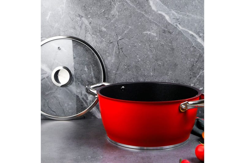 Potte Skylin Rød / Svart, Mørkerød/Svart