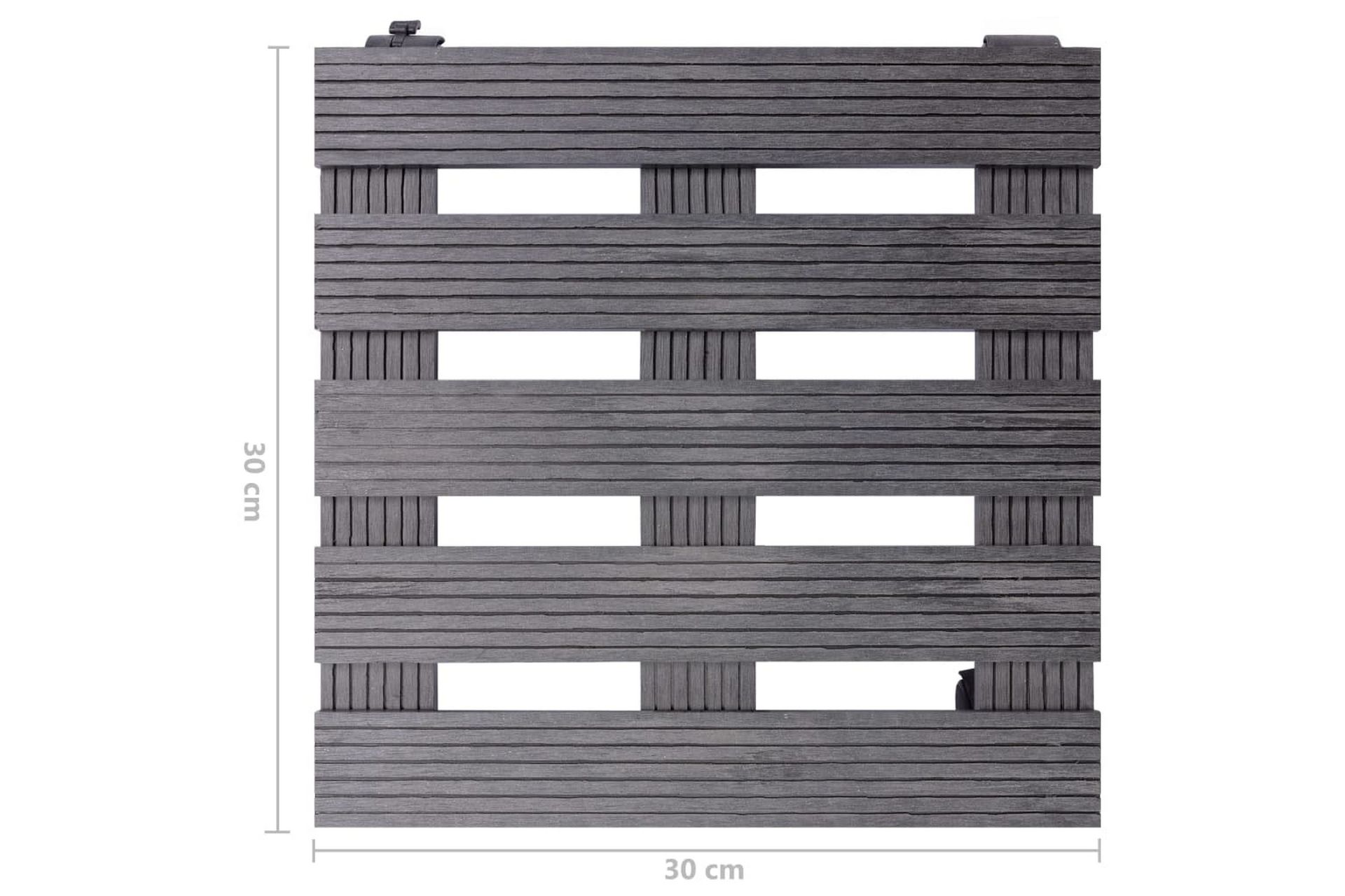 Pottetraller 2 stk grå 30x30x7,5 cm WPC - Grå - Innredning - Dekorasjon