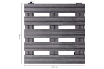 Pottetraller 2 stk grå 30x30x7,5 cm WPC - Grå - Innredning - Dekorasjon