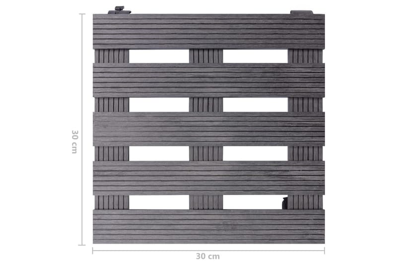 Pottetraller 2 stk grå 30x30x7,5 cm WPC - Grå - Innredning - Dekorasjon